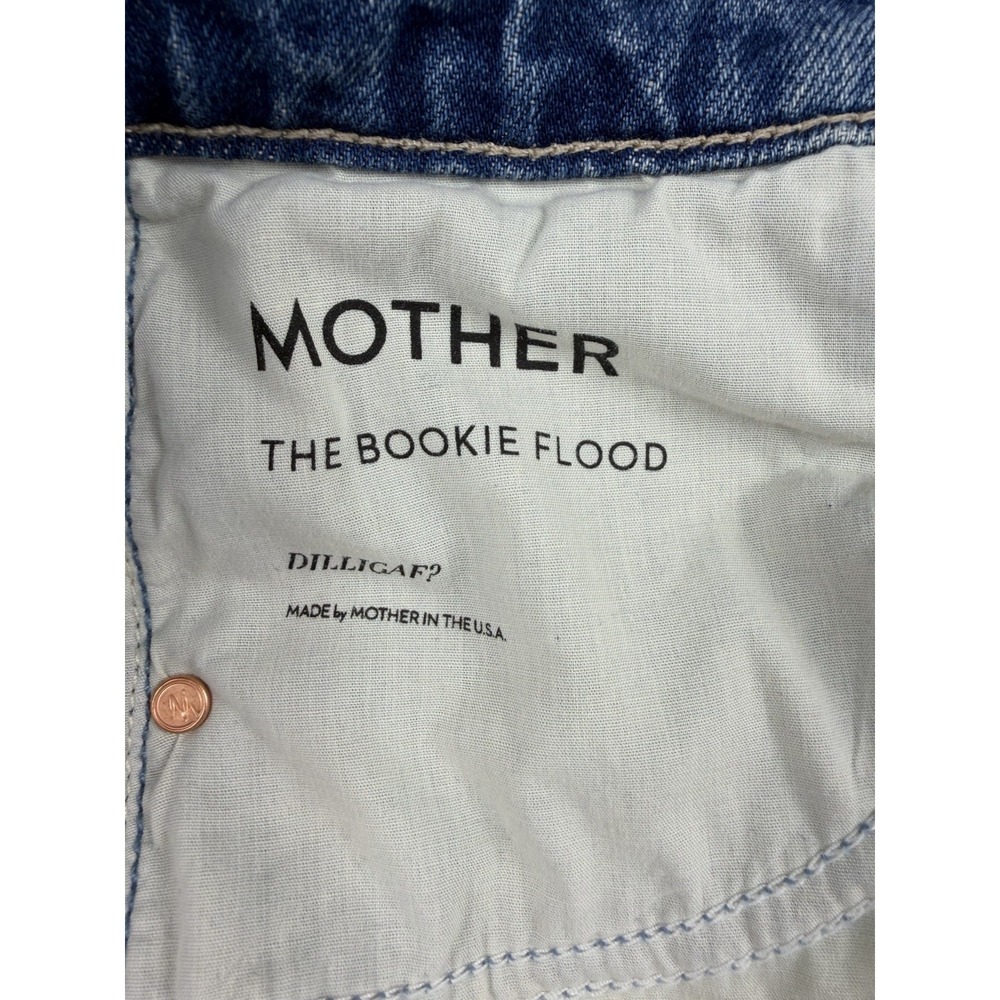 Mother Superior The Bookie Flood Jeans Women's Size 26 Distressed Flare Made USA - Picture 8 of 14